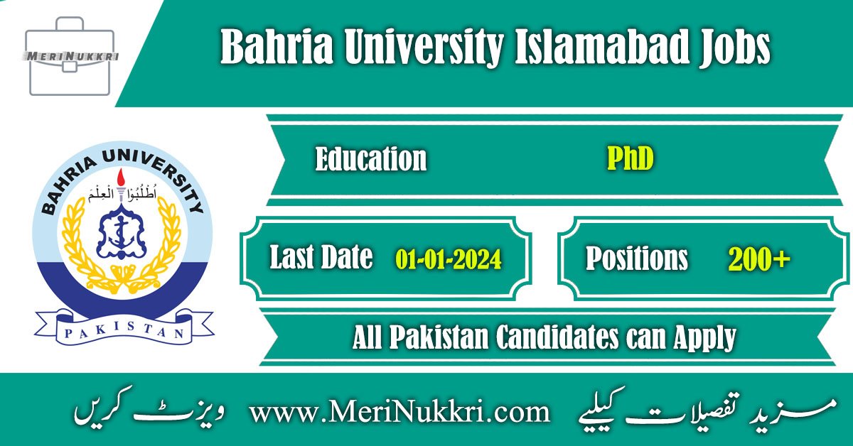 Bahria University Jobs 2024