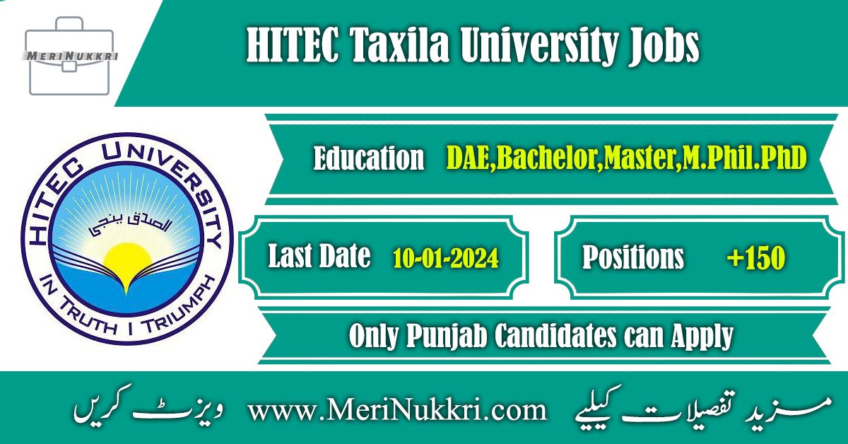 HITEC Taxila University Jobs 2024