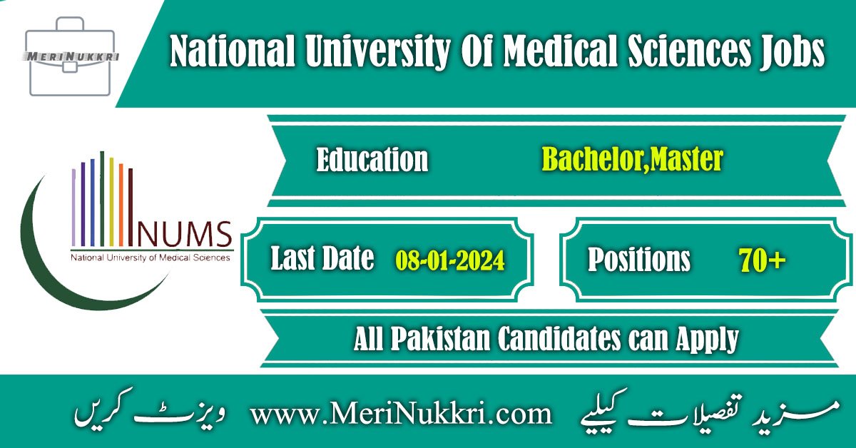 National University Of Medical Sciences Jobs 2024