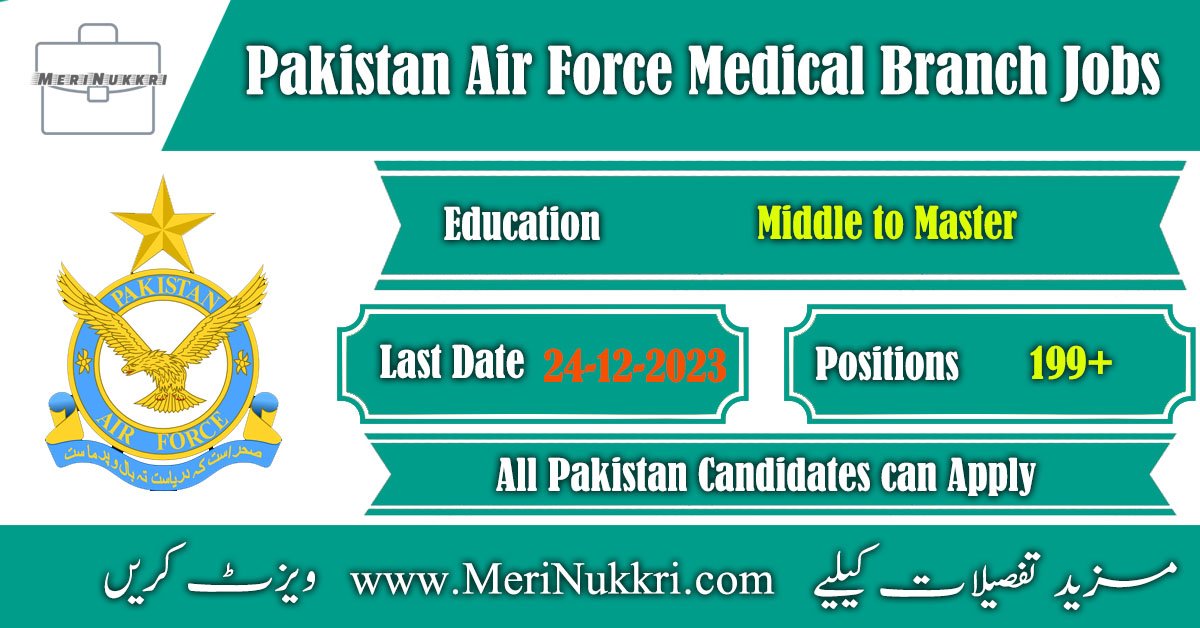 Pakistan Air Force Medical Branch Jobs 2024