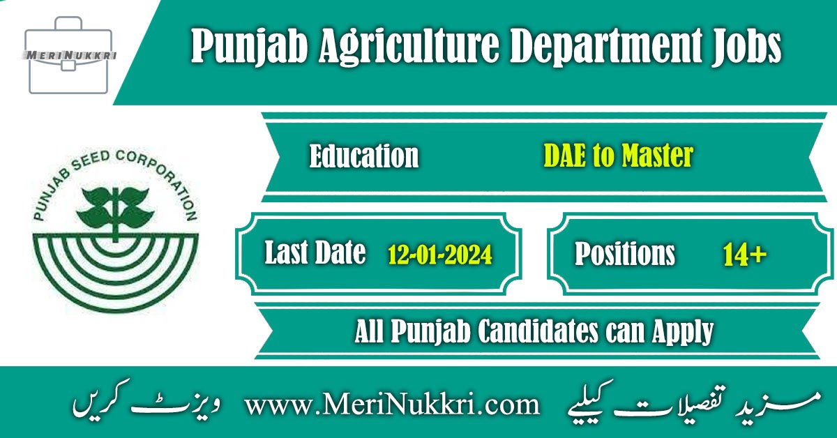 Punjab Agriculture Department Jobs 2024 1 Meri Nukkri