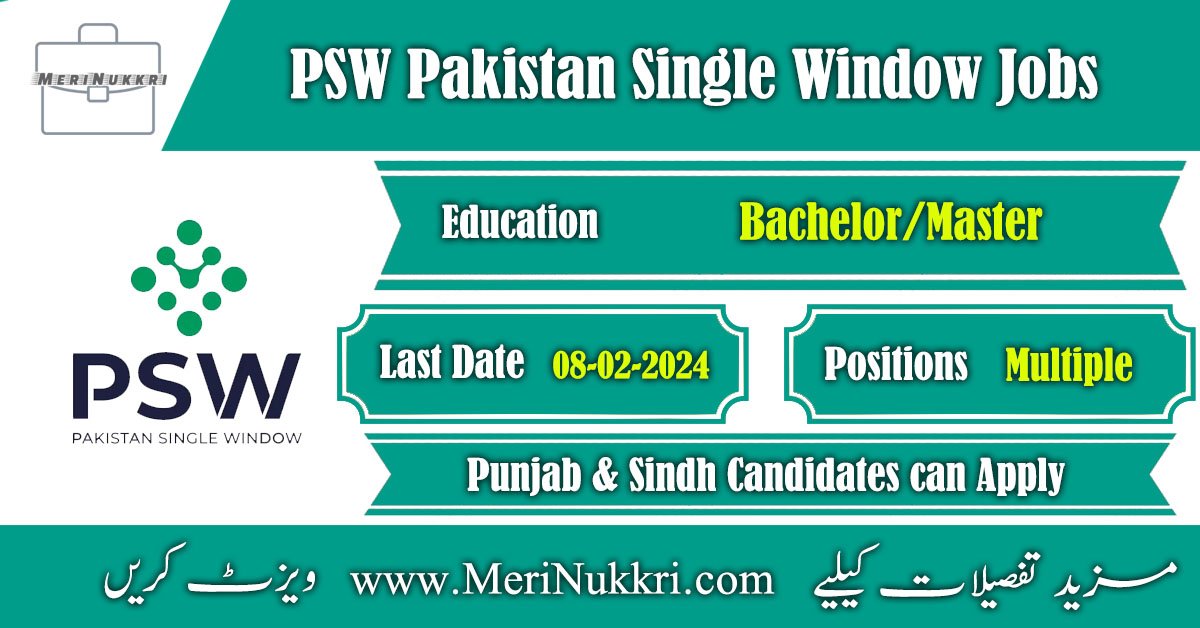 PSW Pakistan Single Window Jobs 2024