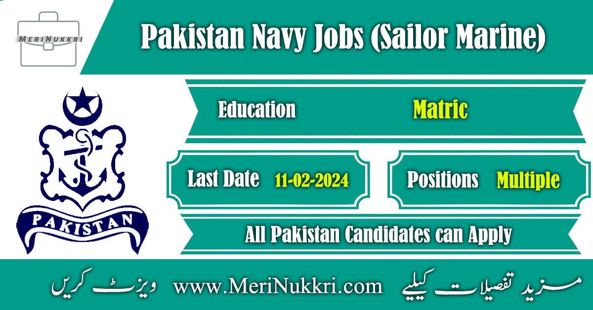 Pakistan Navy as Sailor Marine Jobs