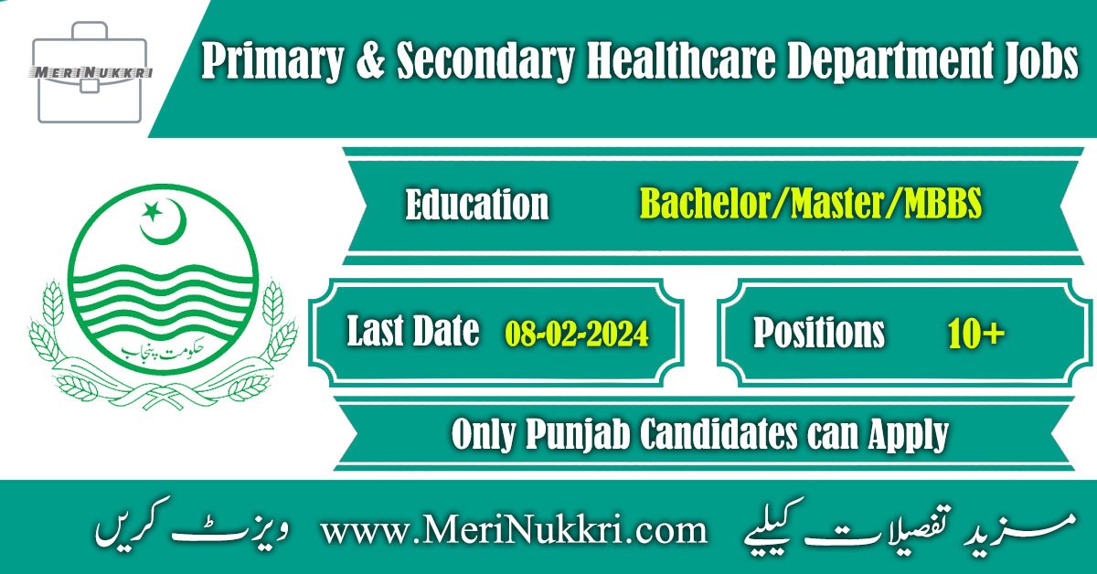 Punjab Healthcare Department Jobs 2024
